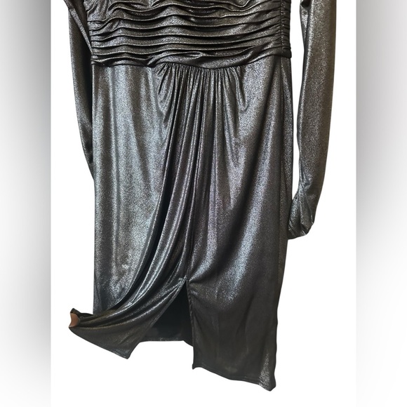 Tadashi collection Elegant Black Metallic Dress size L - Picture 10 of 10